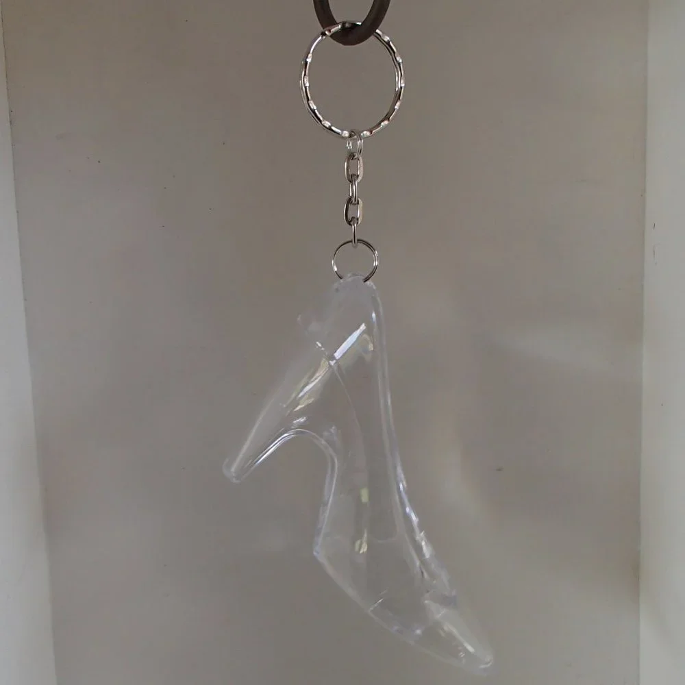 Golden Slipper Shoe Keychain Acrylic Glitter Altered Audi Lee Handcrafted - Picture 14 of 16